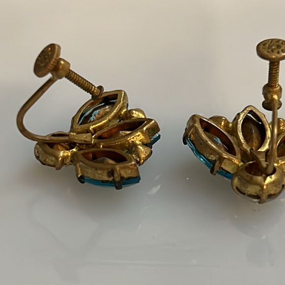 Vintage Czechoslov EARRINGS SCREW BACK - Picture 3 of 6